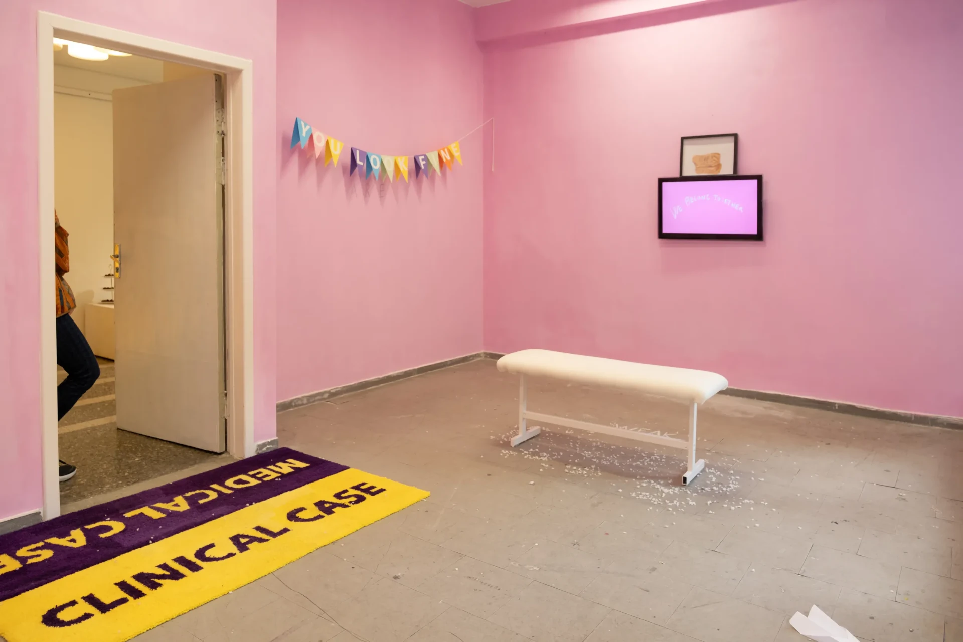 Clinical Case — double textile carpet, installation view